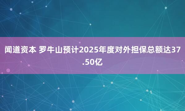 闻道资本 罗牛山预计2025年度对外担保总额达37.50亿